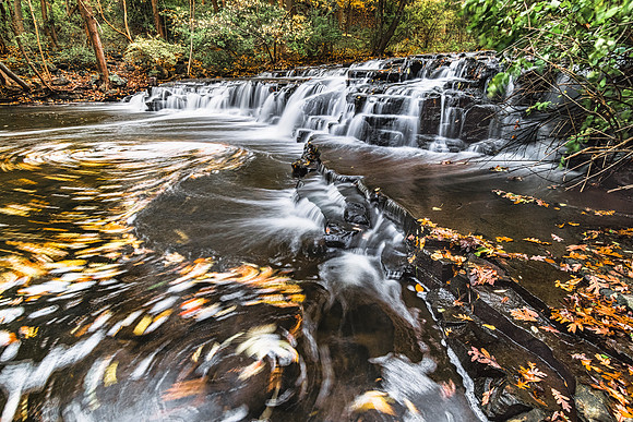 20181015-JAH04942:  Allens Creek cascades through Corbetts Glen in Penfield NY.