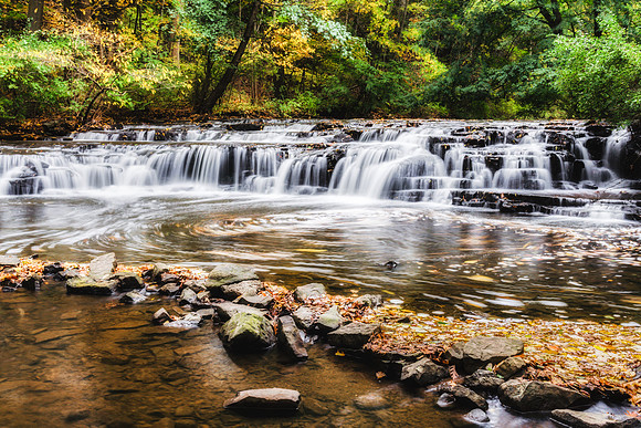 20181015-JAH04954:  Allens Creek cascades through Corbetts Glen in Penfield NY.