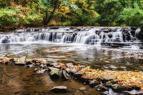 20181015-JAH04954:  Allens Creek cascading through Corbett's Glen in Rochester NY.