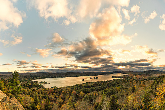 20181018-JAH05387: Clouds rolling over Fourth Lake on the Inlet NY side.