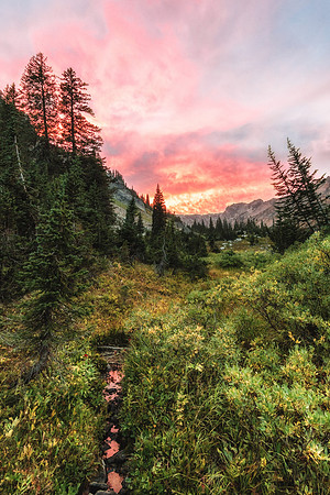 20180910-JAH03425: A firey sunset in Cascade Canyon, Grand Teton NP.