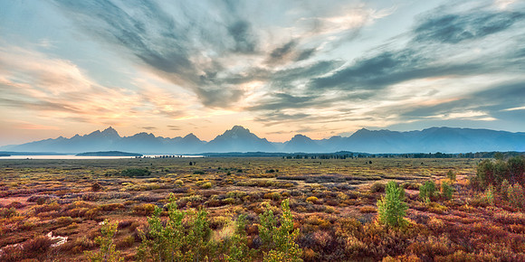 20180911-JAH03564: Mt. Moran in the distance, shot from Jackson Lake Lodge. (2x1 size)