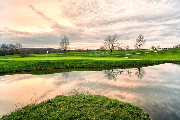 20180505-JAH09202: Bristol Harbor Golf Course at dusk.  Fore !
