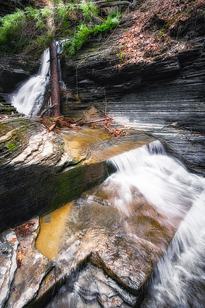 20180505-JAH09098: Cascades through Clark Gully, where the Seneca believed all life began.