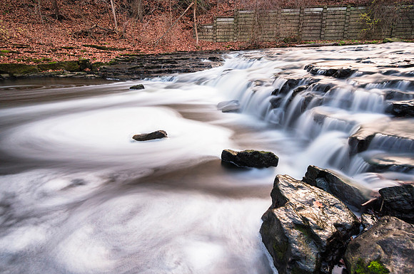 20151205-DSC9176: A frothy Allens Creek at Corbett's Glen nature park in Brighton NY.