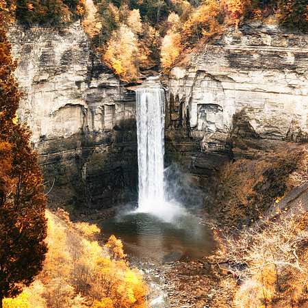 20131019-DSC0099: Taughannock Falls near Cayuga Lake, NY. (Square Image)