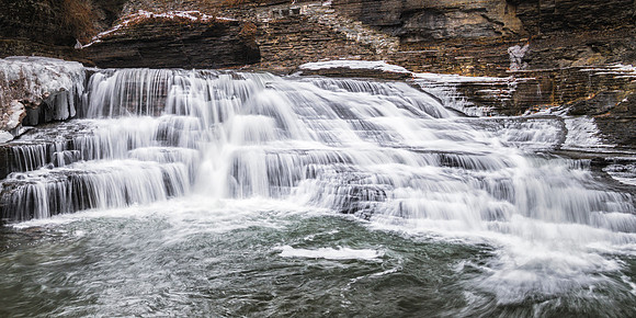 20180127-JAH07602: A beautiful cascade flows through Robert Treman State park in NY (2x1 image size)