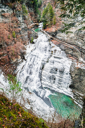 20180127-JAH07642: A front view of Lucifer Falls in Robert Treman State Park NY.