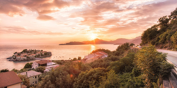 20180724-JAH00482: View of Sveti Stefan, Montenegro. (2x1 image size)