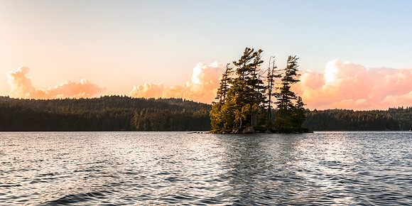 20170727-JAH05124: Wide shot across Lower Saranac Lake, Adirondacks NY. (2x1 image size)