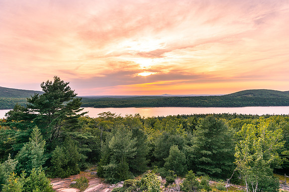 20160824-DSC2509: Sunset over Eagle Lake in Acadia National Park, Maine.