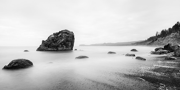 20160624-DSC1422: A hazy day at Ruby Beach, Olympic National Park, Washington.