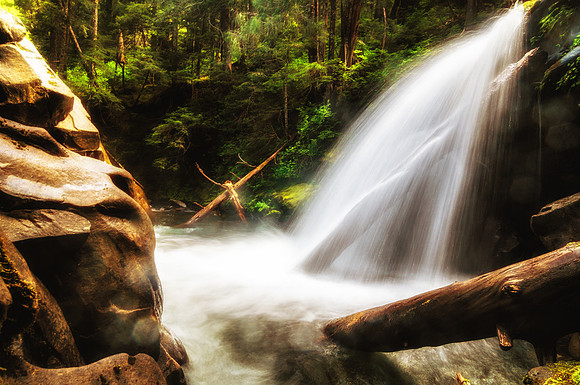 20160626-DSC2370: Hidden waterfall off the Sol Duc trail in Olympic National Park, Washington.