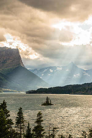 20140901-DSC4420: Wild Goose Island floats in St Mary Lake in Glacier National Park, Montana.