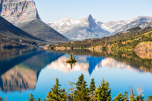 20140905-DSC5656: Wild Goose Island floats in St Mary Lake in Glacier National Park, Montana.
