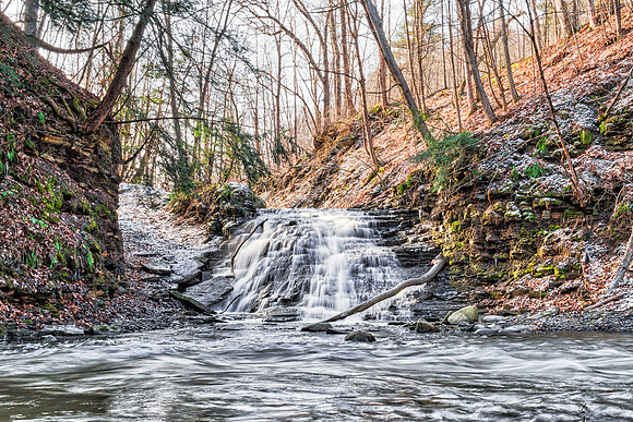 20190104-JAH05907: Waterline Cascade & Falls in Letchworth State Park, New York.