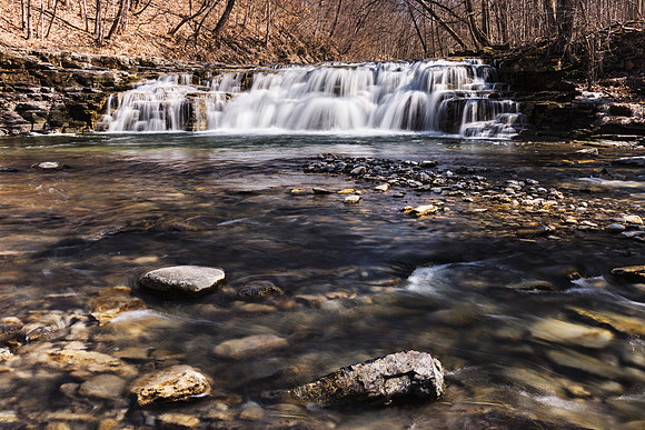 20190320-JAH06555: The lower "falls" at Great Gully Nature Preserve in Springport, NY.