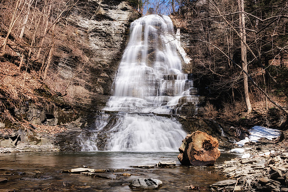 20190320-JAH06576: Emilie Jonas Falls in Lansing, NY near Cayuga Lake.
