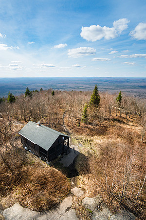 20190430-JAH07091: Mt Arab fire tower and observer's cabin in Tupper Lake, NY Adirondacks.