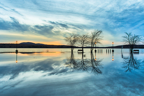 20190430-JAH07232: Spring flooding at the Municipal Park in Tupper Lake NY, Adirondacks.
