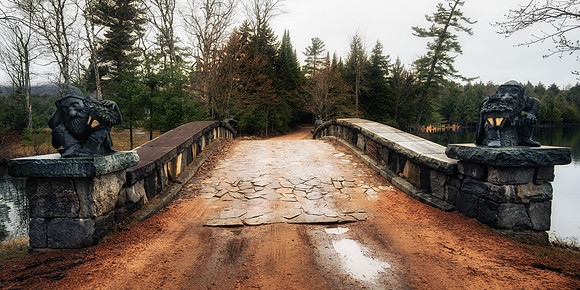 20190501-JAH07427: Bridge security detail at Camp TopRidge in Paul Smiths NY, Adirondacks (2x1 size)