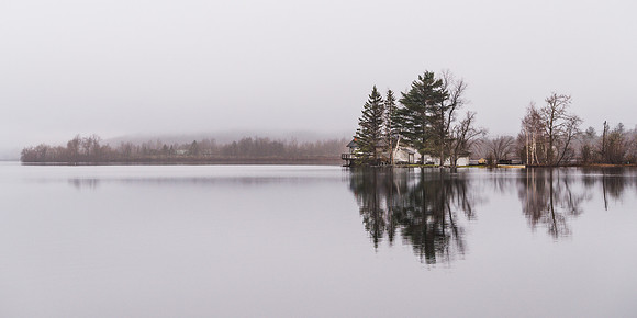 20190502-JAH07475: Peninsula house on Raquette Pond in Tupper Lake NY, Adirondacks. (2x1 size)