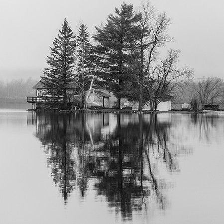 20190502-JAH07494: Peninsula house on Raquette Pond in Tupper Lake NY, Adirondacks. (Square)