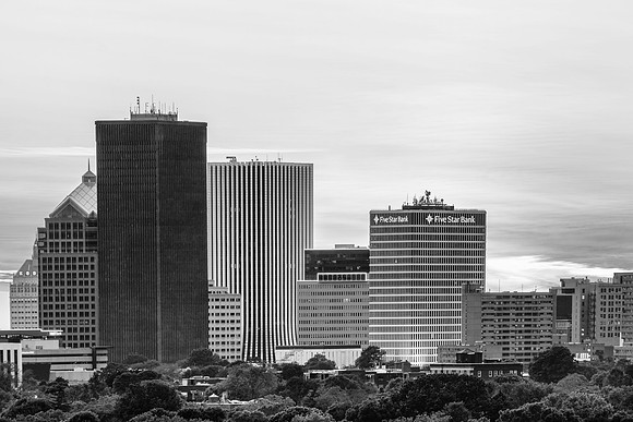 20190623-JAH07711: B&W view of the city we call home - Rochester NY.