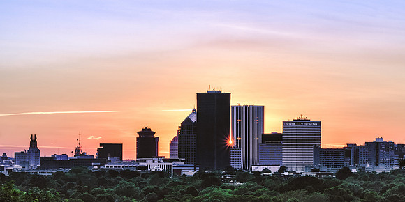 20190623-JAH07665: Wide view of the Rochester skyline (2x1 image size).