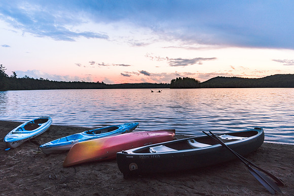 20190629-JAH08041: Sunset boating at Brown Tract Pond state campground, Adirondacks NY.