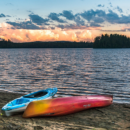 20190629-JAH07952: Sunset boating at Brown Tract Pond state campground, Adirondacks NY.