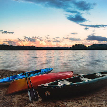 20190629-JAH07965: Sunset boating at Brown Tract Pond state campground, Adirondacks NY.