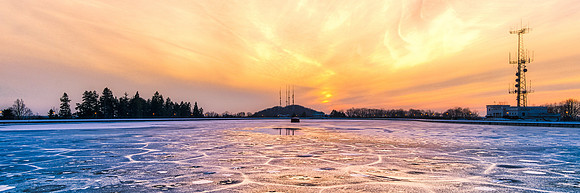 20190301-JAH06482: Ice over Cobbs Hill Reservoir, wide 1x3 size.