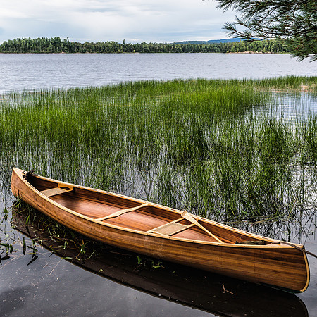 20190901-JAH09589: Hand-made canoe at Lake Lila in the William Whitney Wilderness Area, Adirondacks.