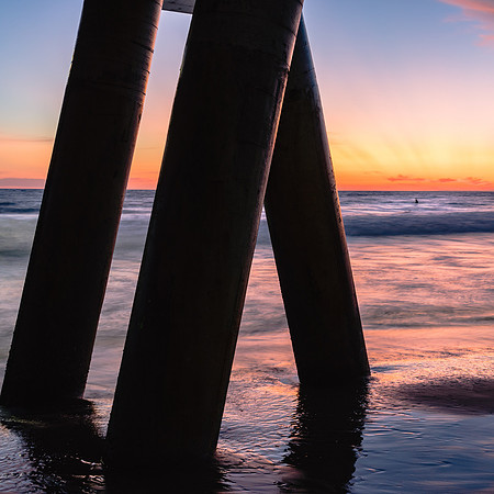 20190913-JAH09833: Catching the last wave at Venice Beach, Los Angeles California.