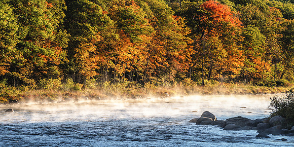 20191005-JAH01093: The Hudson River running through North Creek, Adirondacks NY.