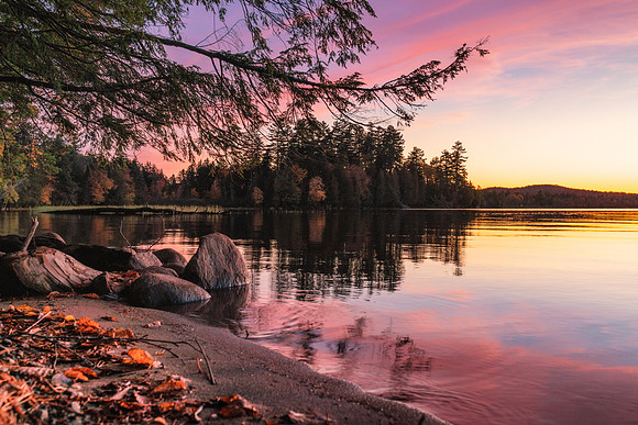 20191008-JAH02304: Golden Beach campground and Raquette Lake, Adirondacks NY.