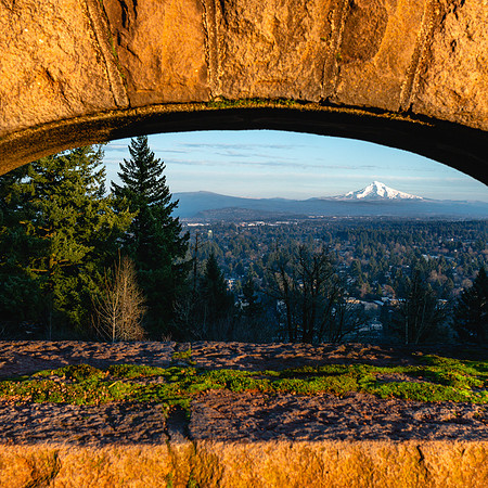 20191226-JAH02791: Mt Hood in the distance from Rocky Butte in Portland Oregon. (Square)