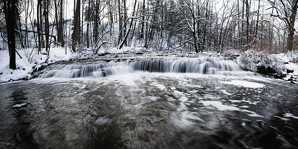 20200209-JAH03420: Wide shot of Allen's Creek in winter. 1x2