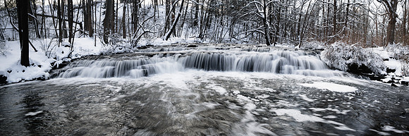 20200209-JAH03420: Wide shot of Allen's Creek in winter. 1x3