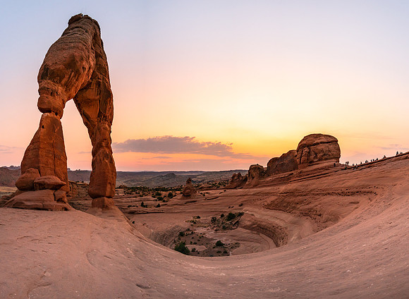 20200819-JAH07291-Pano: Delicate Arch in Arches National Park, Utah.