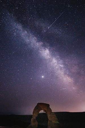 20200819-JAH07398: Delicate Arch in Arches National Park, Utah, with Milky Way.