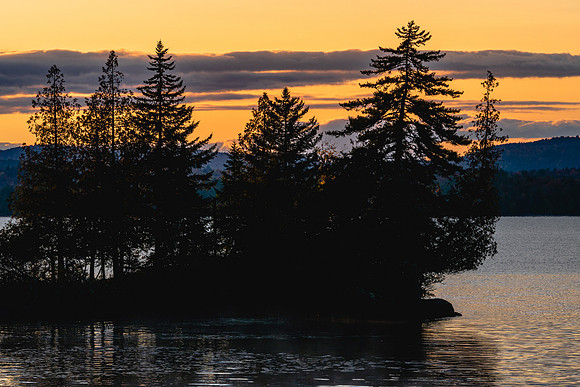 20201003-JAH09770: Dusk at Raquette Lake and the Golden Beach NYS Campground.