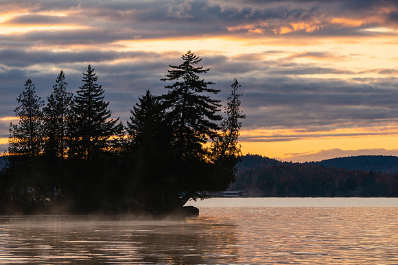 20201003-JAH09820: Dusk at Raquette Lake and the Golden Beach NYS Campground.